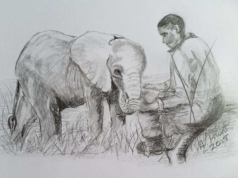 elephant with keeper